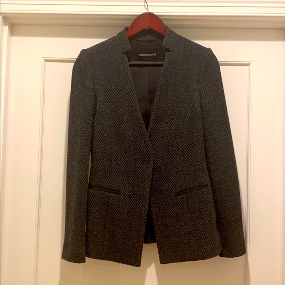 Emporio Armani Textured Wool Blazer Size 42